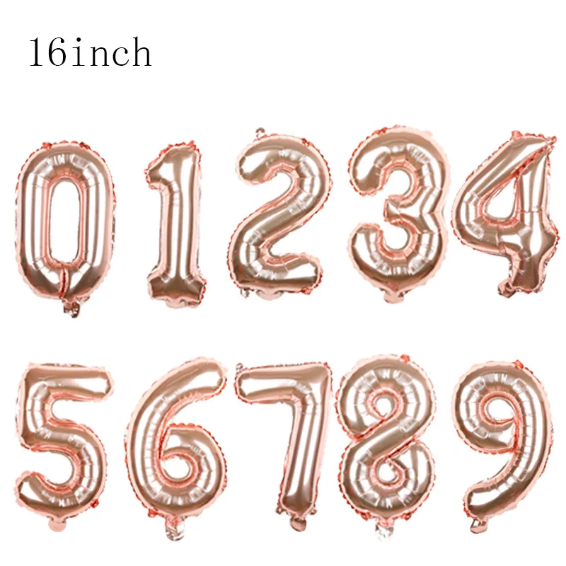 

16 inch US thin rose gold candy color digital aluminum film balloon birthday party wedding celebration supplies
