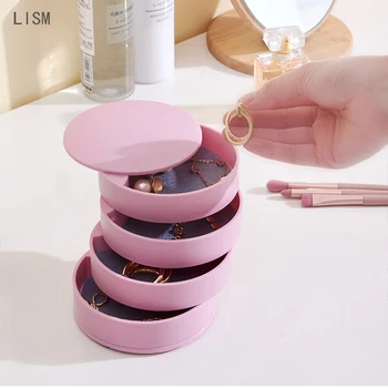 

2020 New Creative Jewelry Boxs Women Ring Storage Box 4 Layers Rotatable Jewelry Container Case Accessory Women Birthday Gift