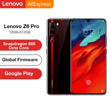 Оригинальная глобальная Встроенная память lenovo Z6 Pro 12 ГБ 512 Snapdragon 855 Octa Core 6,3" FHD Дисплей смартфон сзади 48MP Quad камеры