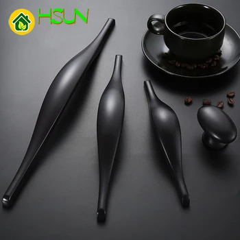 

American black wardrobe door handle knob modern minimalist cabinet drawer cabinet shoe bedside table solid lengthened handle