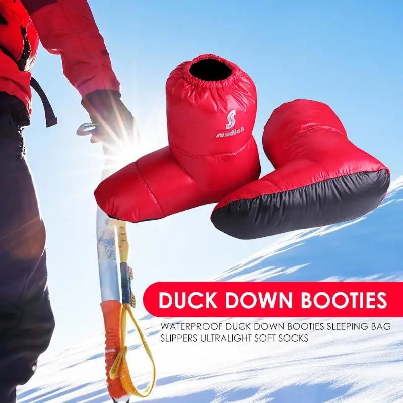 

Waterproof Duck Down Booties Sleeping Bag Slippers Ultralight Soft Socks Camping Hiking Outdoor Tools Winter Snow Shoes