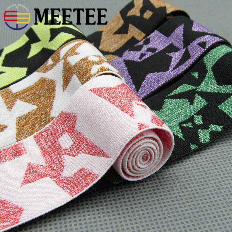 Meetee 2/5M(4 см) Высокое качество резиновая нейлоновая цветная эластичная лента тесьма пояс растягивающаяся лента DIY аксессуары для шитья одежды
