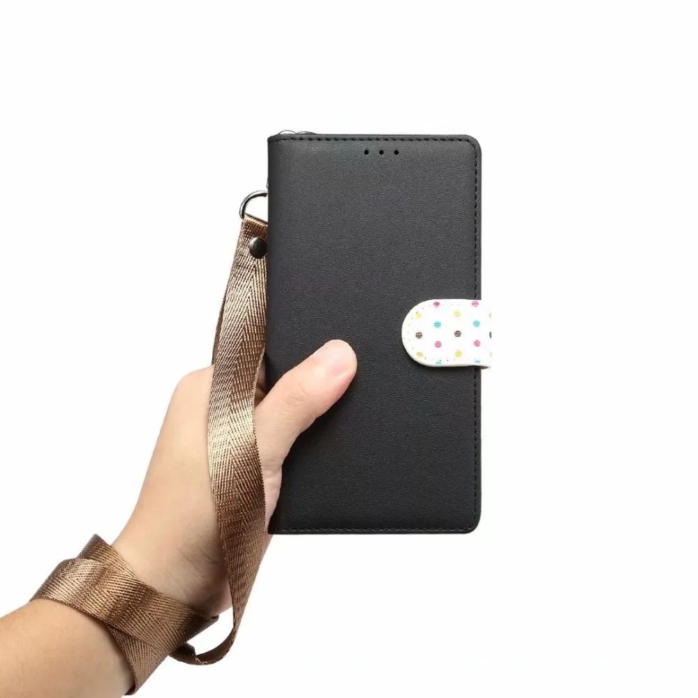 Wave point dot wallet card leather case for iPhone (21)