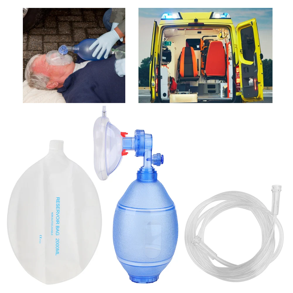 

Manual Resuscitator PVC Adult Ambu Bag First Aid kit Tool Simple Breathing Apparatus First Aid Training Or First Aid At Ambulanc