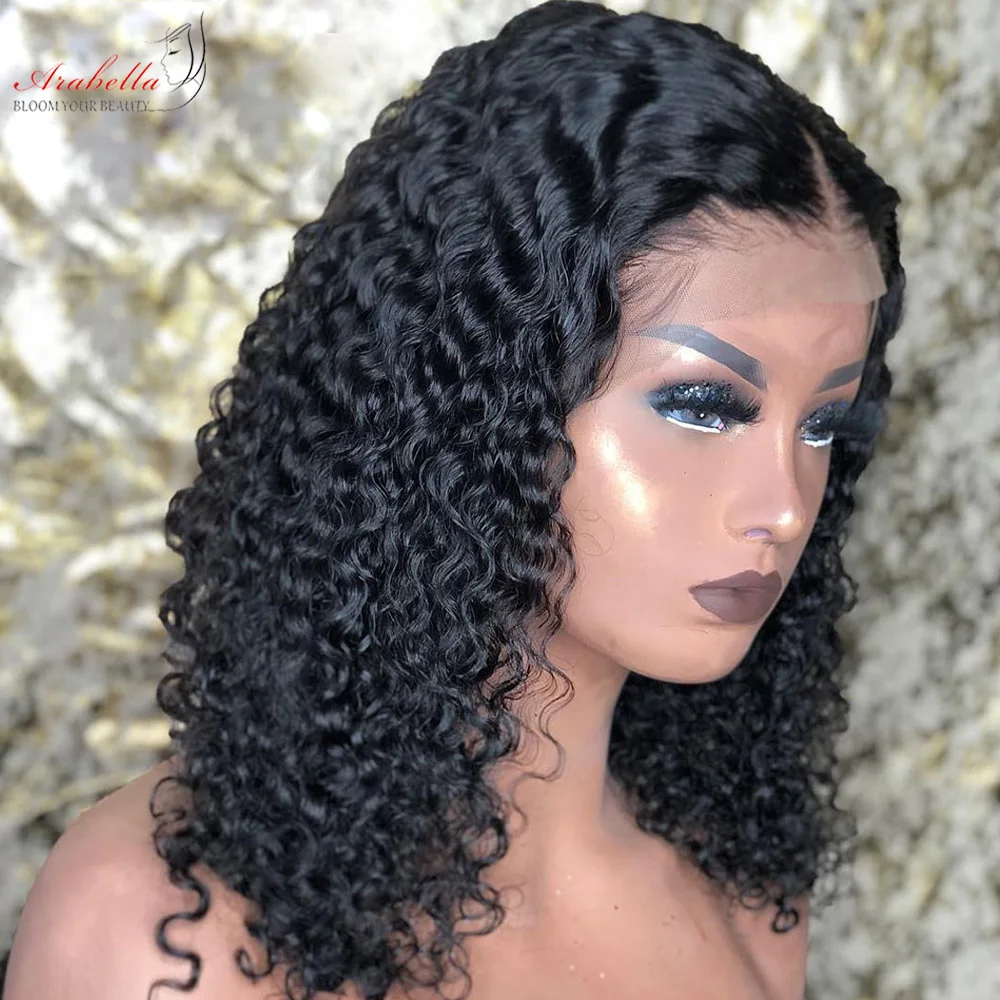 Deep Wave Bob Wig 13x5x2 Transparent Lace Human Hair Wigs Arabella Deep Middle Part Lace Front Wig Virgin Hair Wig Bob