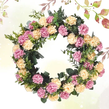 

1pc Simulation Wreath Wedding Flower Wreath Door Wall Ornament Garland for Christmas Party Decor Home Door (Purple)