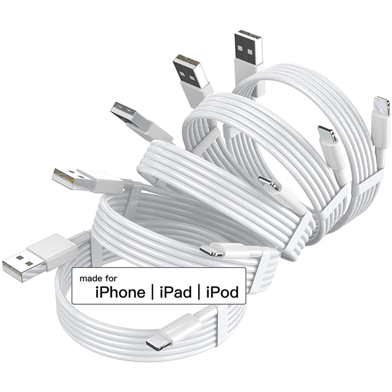 Зарядное устройство для iPhone 5 шт. 3 фута USB-кабель зарядки шнур 12 11 Pro XS MAX XR X 8 Plus 7 6