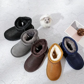 

Dolakids Winter children's snow boots kids boys leather shoes warm baby cotton boots Non-slip sole girls boots wholesale