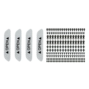 

Car Door Anti-Collision Warning Reflective Stickers with 190 Pcs Car Push Pin Rivet Trim Clips Kit