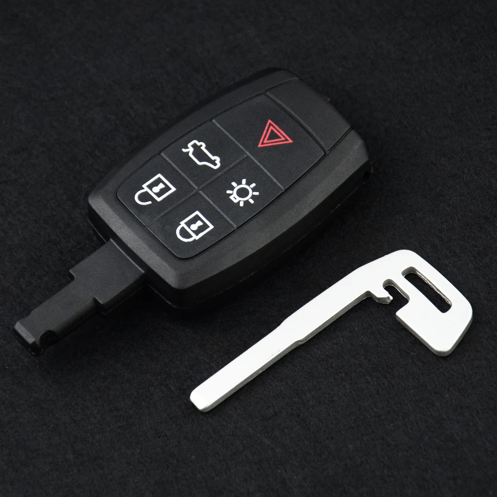 OKEYTECH FOR VOLVO C70 C30 V40 V50 SMART AUTO CAR SMART REMOTE KEY SHELL COVER CASE FOB WITH INSERT INSERT BLANK BLADE 5 BUTTON