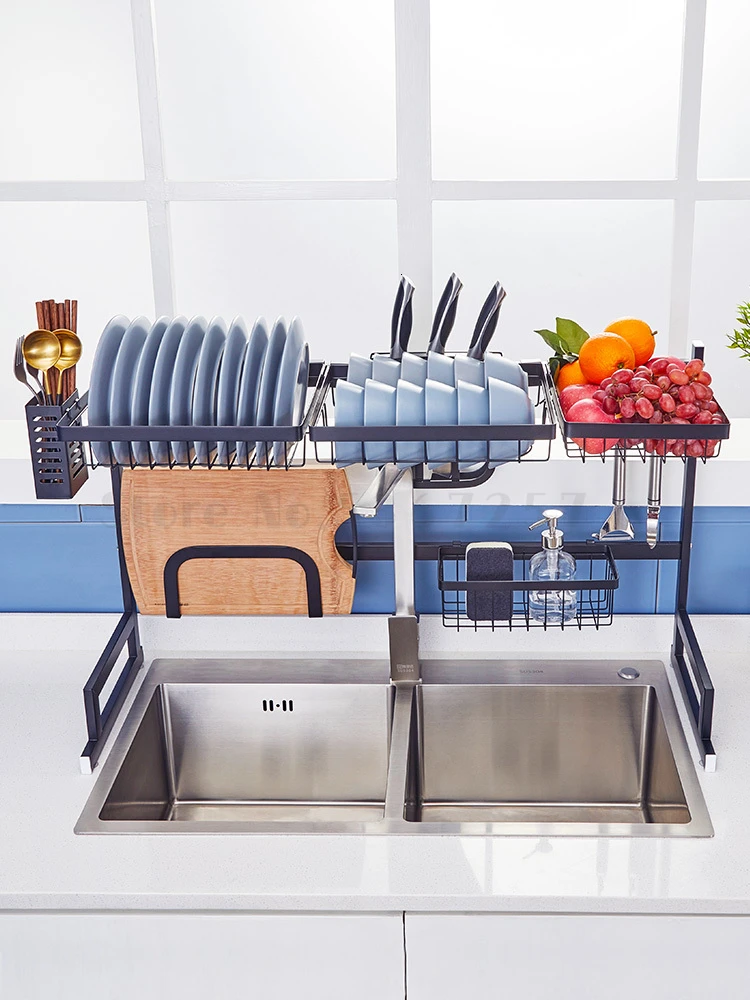 

Stainless steel sink drain rack wash basin put bowl rack kitchen rack pool chopsticks shelf storage rack