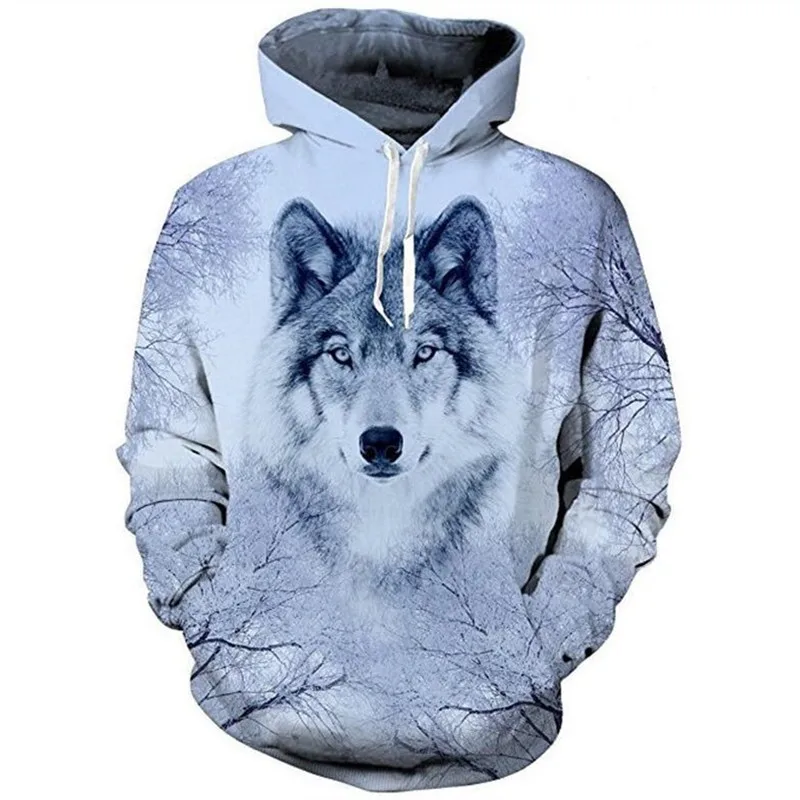 Мужские толстовки с 3D-принтом волка пальто капюшоном принтом животных