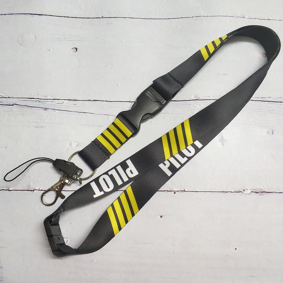 Aviation-Themed Polyester Neck Strap Keychain Gift