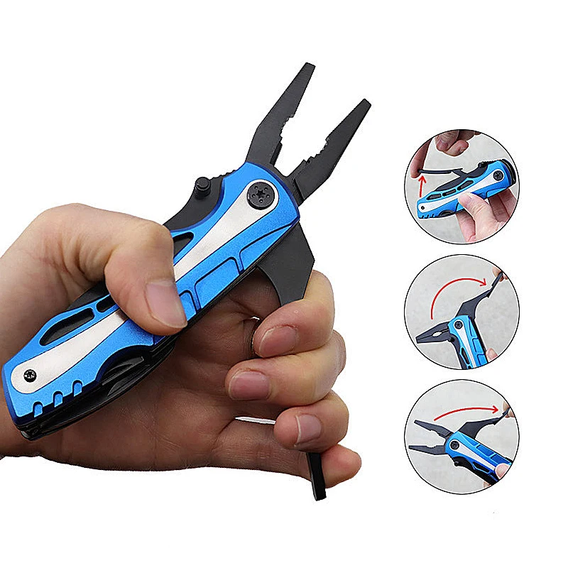 Multifunctional Swiss folding knife pliers stainless steel saber pocket hunting outdoor camping survival EDC knives