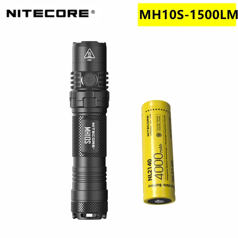 Светодиодный фонарик NITECORE MH10S 1800 лм диапазон 294 м время работы 1500 ч USB-C портативный