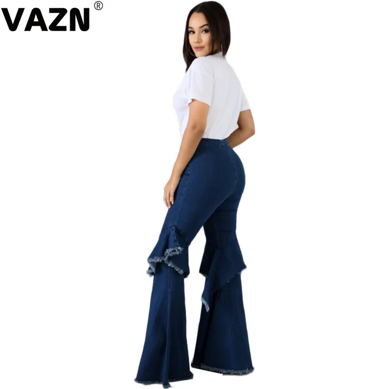 VAZN KM8065, Осенняя распродажа, хорошо взрослая, сексуальная, Неопрятная, модная, однотонная, дикая, Джокер, высокая талия, женские длинные сапоги, укороченные джинсы, брюки