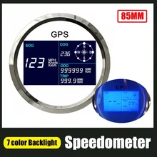7 farbe Hintergrundbeleuchtung GPS Tachometer mit Digital LCD Display 85m Kilometerzähler Einstellbare Laufleistung Reise Zähler Für Auto Boot 12V 24V