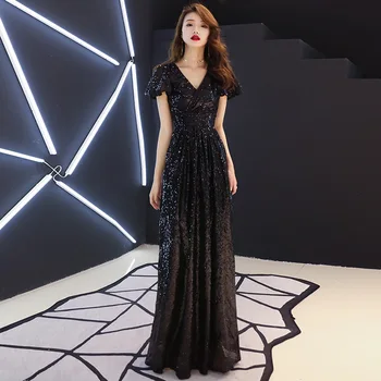 

Vestido Cocktail Scoop De Cocktail Courte Real Dress Vestido Noiva Female 2020 New Party Host Dignified Atmosphere Elegant Long