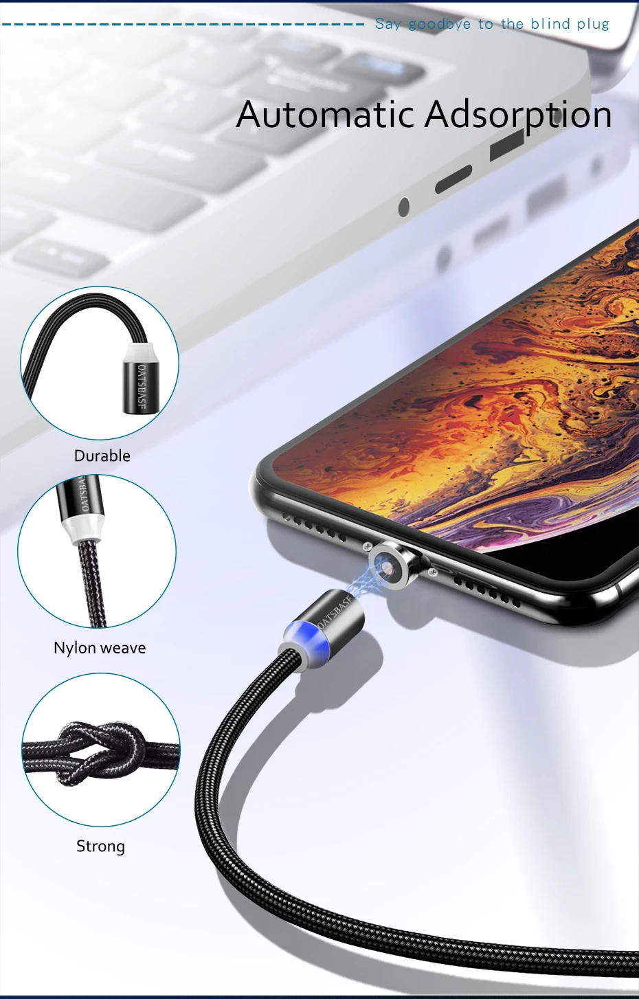 Магнитный кабель Micro usb type C кабель для iPhone xs samsung Быстрая зарядка Магнитный USB кабель для мобильного телефона