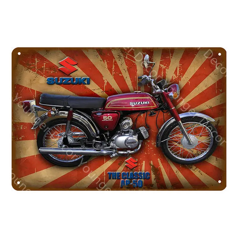 Японские британские мотоциклы металлические знаки BSA Norton Suzuki Ariel моторная пластина настенная живопись плакат винтажный декор для гаража YI-138 - Color: YD9300AI