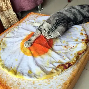 

Creative Simulation Stuffed Fried Egg Cushion Cat Blanket for Pet Sleeping Throw Pillow Mat Pet Cat Dog Mat Pet Accessories