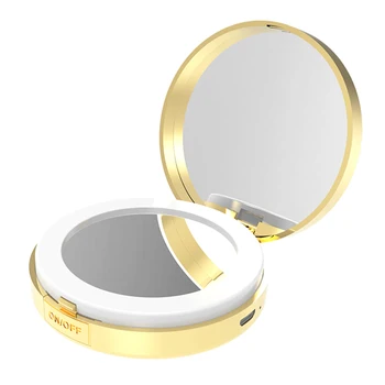 

Round Compact Makeup Mirror with Led Light 1X 10X Magnification for Purse Travel Bag Home Office Mirror