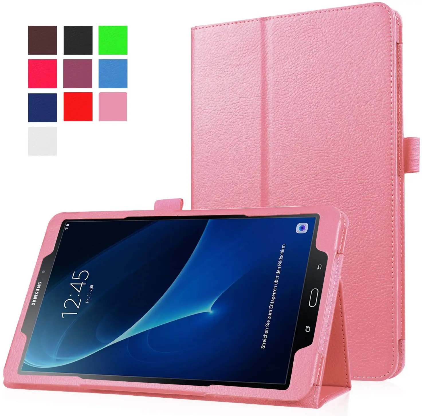 Чехол для samsung Galaxy Tab A 10,1 Funda T580 T585, SM-T580, флип-чехол для планшета, кожаный смарт-чехол с магнитной подставкой - Цвет: Розовый
