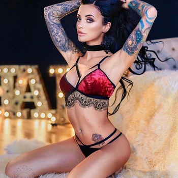 

S-3XL Plus Size Women Sexy Bra Set New Fashion Lace Velvet Lingerie Sexy Bar Erotic Underwear G-String Set Sexy stockings