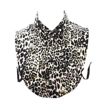 

Fashion Fake Collar Women Leopard Print Faux Collar Detachable Collar Lapel Blouse Ladies Adjust Clothes Accessories