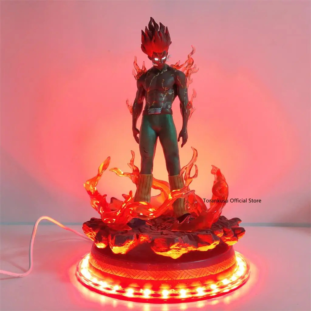 Naruto Figure Might Guy Led Base PVC Statue Action Figure Naruto Shippuden Might Guy Led Eyes Anime Figurine Toys