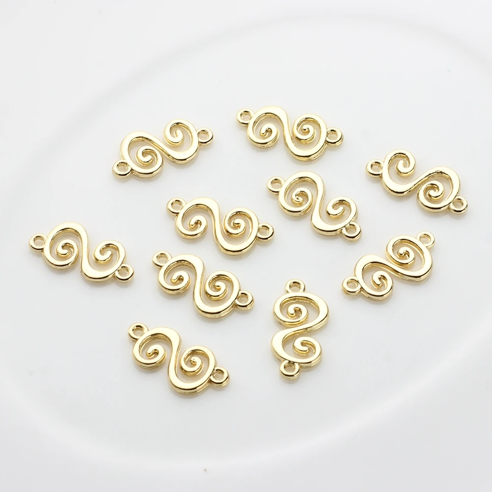20 teile/los Zink-legierung Gold Spirale Mini Blumen Charms Anhänger Stecker Für DIY Schmuck Halskette, Zubehör – Detail 3