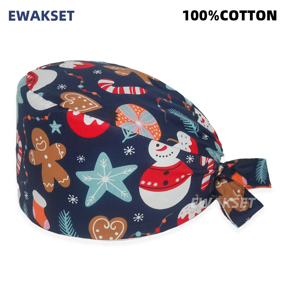 Unisex Soft Scrub Cap Cartoon Printing Scrubs Hat for women surgicals hat women's and men operating room hat Nursing accessories 3