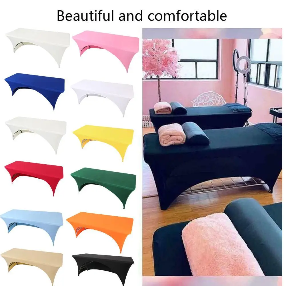 Massage Table Bed Fitted Sheet High Stretch Breathable SPA  Wedding Hotel Birthday Table Cover Buffet Cloth Table Pure Color