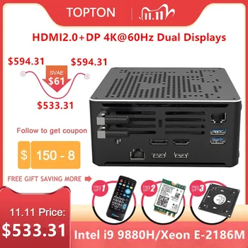 Preise Neueste Intel I9 9880H I7 Gaming Mini PC Windows 10 2 Lans Desktop Computer PC System Einheit 2 * DDR4 2 * M.2 AC WiFi 4K HTPC HDMI DP