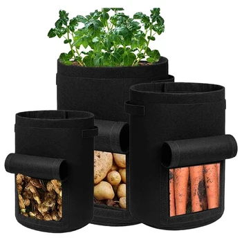 

3 Pieces Of 5/7/10 Gallon Potato Planting Bags for Vegetable Planting and Plant Planting Pots