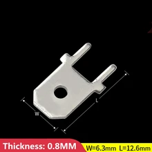 50 pces/100 pces 6.3 placa de circuito inserção 6.3mm pcb terminais de solda placa de circuito espessura da inserção 0.8