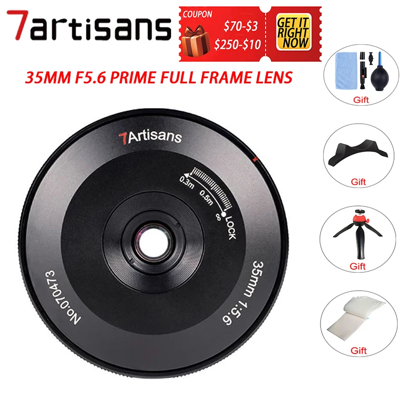 7 artisans 35 мм F5.6 prime Полнокадровый объектив для Sony E A7 A6500/Nikon Z/Canon Eos-R/Leica L mount