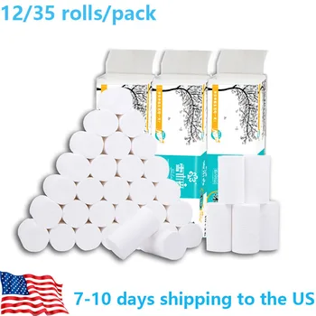 

Bath Paper Home Bath Toilet Roll Paper 12 Rolls/pack White Thicken Tissue Leaves Toilet Paper Fast Delivery Home Accessories