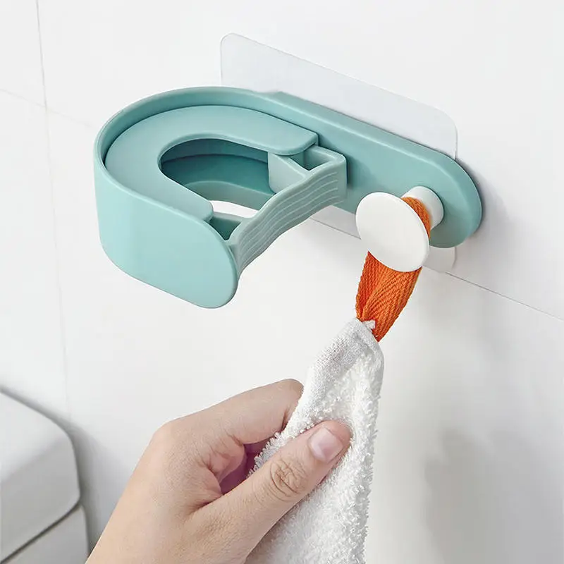 Vacclo Household Wall Hanging Seamless Adhesive Mop Hook Free Punching Bathroom Broom Storage Rack Storage Hook Organizer