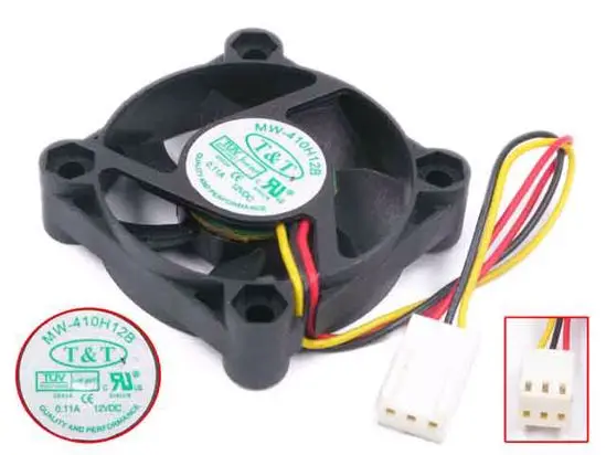 

T & T MW-410H12B DC 12V 0.11A 40x40x10mm 3-проводной Вентилятор охлаждения сервера