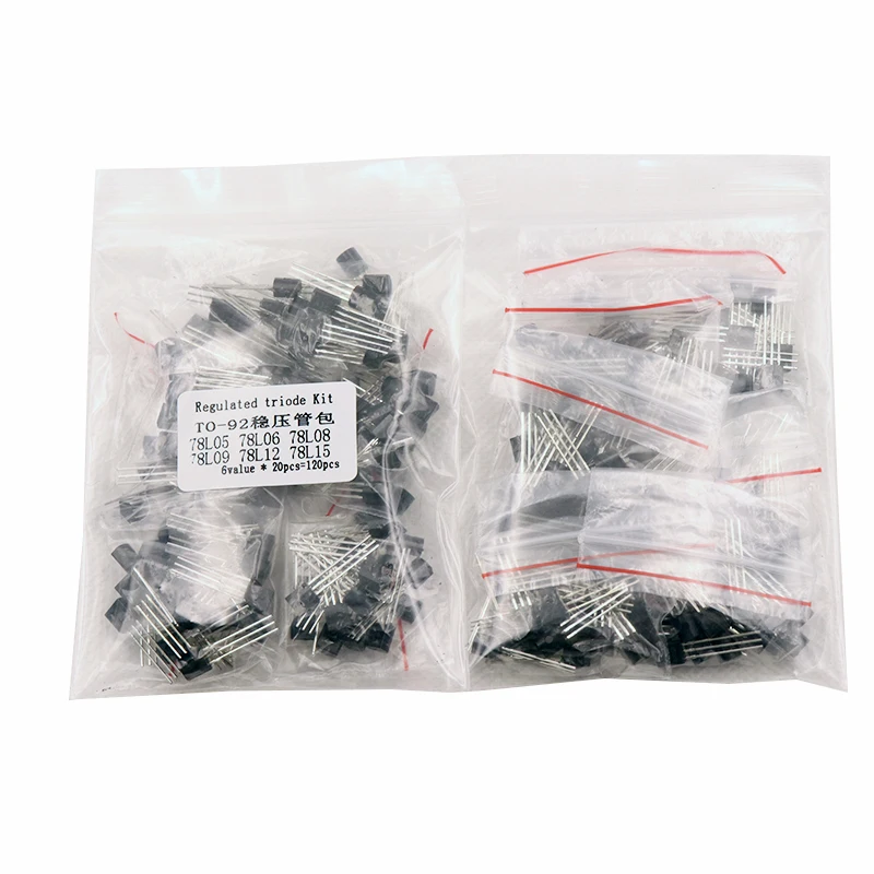 20pcs*6values=120pcs TO-92 78L05 78L06 78L08 78L09 78L12 78L15 Transistor package Assorted Kit transistors kit