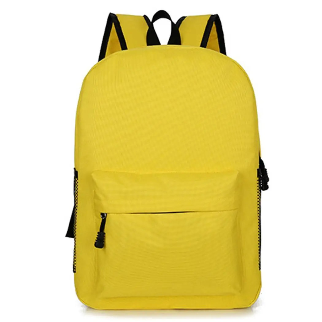 

Children Backpack Solid Color Canvas Students Bag Unisex School Bags Travel Dual Shoulders Bookbag Boy Girl Kids Zip Daypack