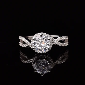 

inbeaut 925 Sterling Silver Excellent Cut 1 ct Moissanite Pass Diamond Test Engagement Ring D Color Moissanite Rings for Women