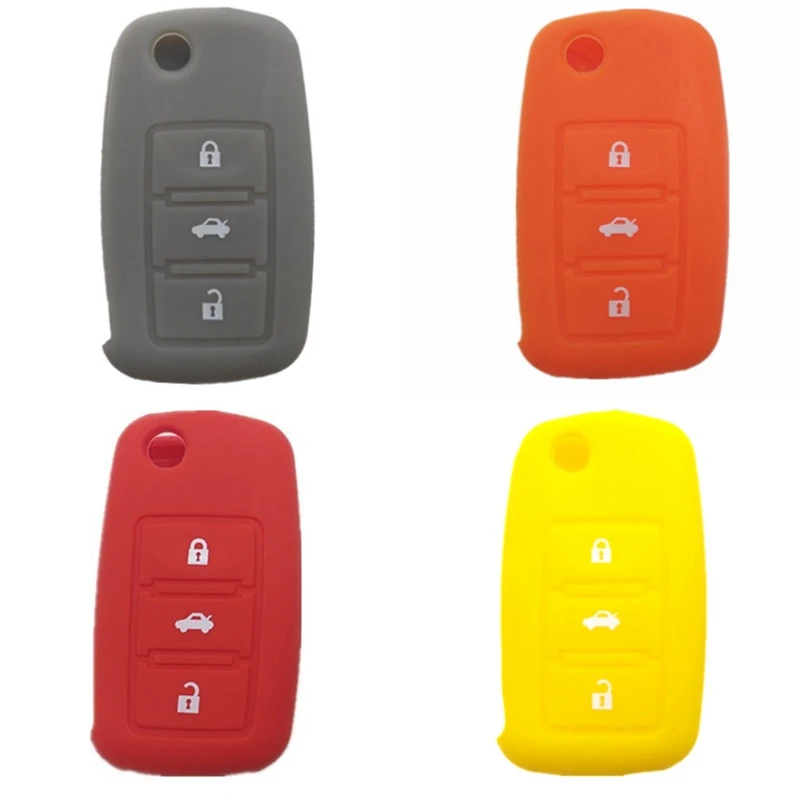 

3 Buttons 4 Colors Hot Silicone Car Auto Key Cover Case For Remote Control