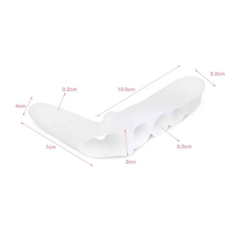 1 Pair=2 Pcs Gel Five-hole Silicone Bunion Corrector Big Toe Separator Straightener Spreader Feet Care Tool Foot Massager