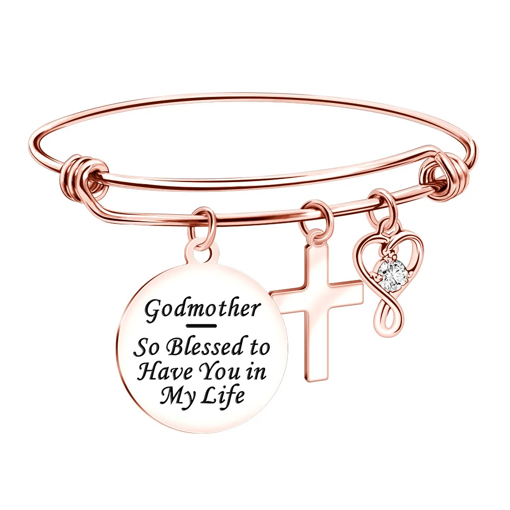 Розовое Золото Браслет Из Нержавеющей Стали Расширяемый Проволочный Женщины