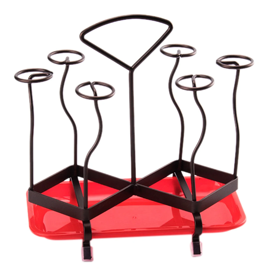 

Japanese Style Cup Holder Storage Shelf Rack with Drain Tray for Home Office - Bronze Gold