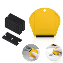 FOSHIO клей-стикер для удаления тонировки окон керамическое стекло Бритва для чистого бритья скребок+ 10 шт. лезвие бритвы винил автомобиля обёрточная бумага углеродное волокно Ракель