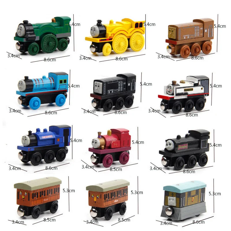Juguetes de trenes de madera de Thomas y sus amigos para niños, mini trenes de juguete de madera de Thomas, James, Gordon, Henry, Duncan, para darle de regalo a los más chicos