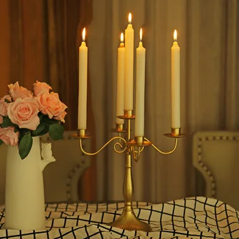 

Iron Candlestick European Style Stand Candle Holder Vintage Retro Style Classic Candlestick Banquet Wedding Home Table Decor